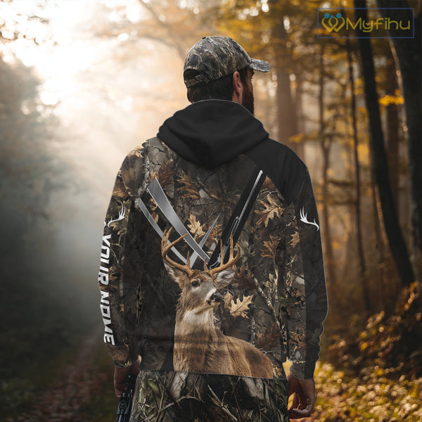 Whitetail Deer Hunting 3D All Over Printed Hoodie, Sweatshirt Hunting for Men NBT315