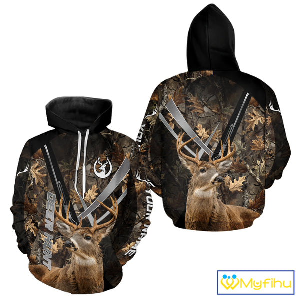Whitetail Deer Hunting 3D All Over Printed Hoodie, Sweatshirt Hunting for Men NBT315