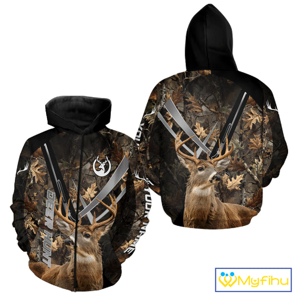 Whitetail Deer Hunting 3D All Over Printed Hoodie, Sweatshirt Hunting for Men NBT315