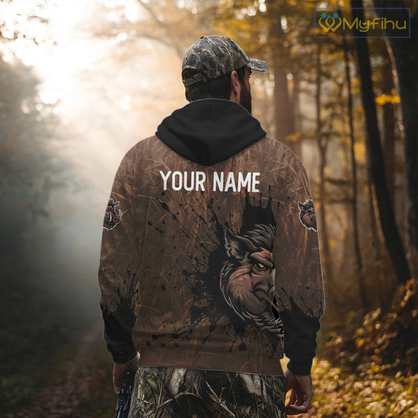 Brown Camo Boar Hunting 3D All Over Printed Shirts, Custom Boar Hunting Outfit, Hunting Gifts NBT212