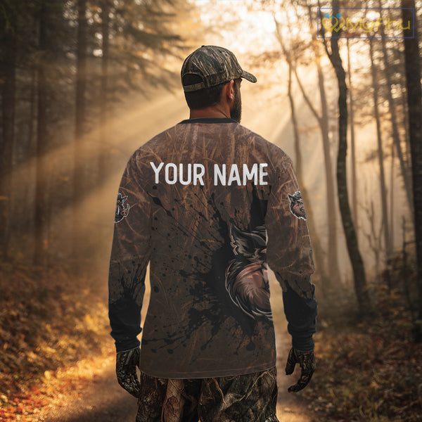 Brown Camo Boar Hunting 3D All Over Printed Shirts, Custom Boar Hunting Outfit, Hunting Gifts NBT212