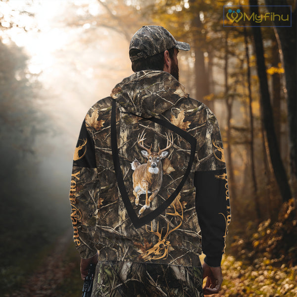 Personalized Whitetail Deer Hunting Brown Camouflage 3D All Over Printed Shirt NBT277