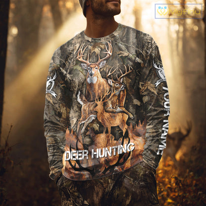 Deer Hunting Custom Name 3D All Over Printed Shirts, Deer Hunting Hoodie, Hunting Season NBT317