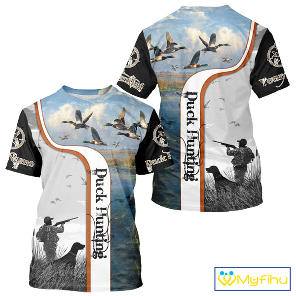Personalized Duck Hunting Custom Name All Over Print Shirts, Duck Hunting Gifts NBT121