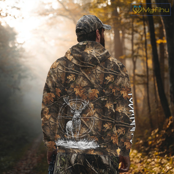 Deer Hunting Full Forest Camo 3D Printing Custom Name Shirts, Deer Hunting Clothes NBT126