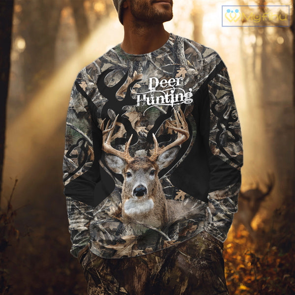 Personalized Deer Hunting 3D All Over Printed Hoodie Forest Camo, Hunting Gift NBT331