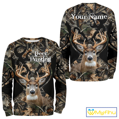 Personalized Deer Hunting 3D All Over Printed Hoodie Forest Camo, Hunting Gift NBT331