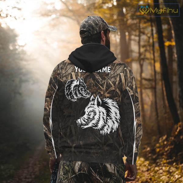 Custom Boar Hunting Full Camouflage 3D All Over Printed Shirts , Best Gift Ideas for Hunter NBT225