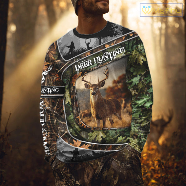 Deer Hunting Custom Name Camo Shirts - Personalized Hunting Clothes for Deer Hunting Season NBT38