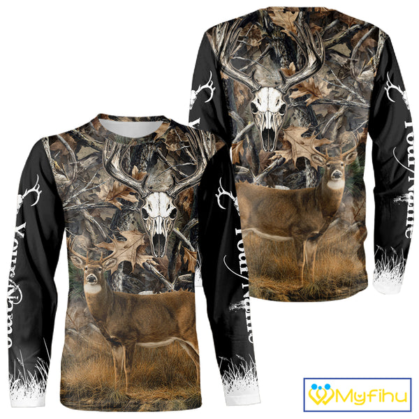 Deer Buck Camouflage Custom Name 3D All Over Printed Shirts, Deer Hunting Shirt, Hunting Accessories NBT337