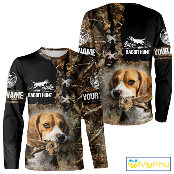Rabbit Hunting Forest Camo 3D All Over Printed Custom Name Shirt, Rabbit Hunting Gifts NBT141