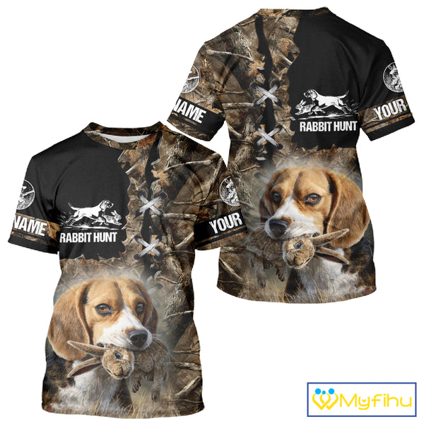 Rabbit Hunting Forest Camo 3D All Over Printed Custom Name Shirt, Rabbit Hunting Gifts NBT141