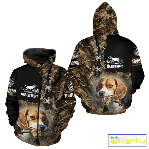 Rabbit Hunting Forest Camo 3D All Over Printed Custom Name Shirt, Rabbit Hunting Gifts NBT141