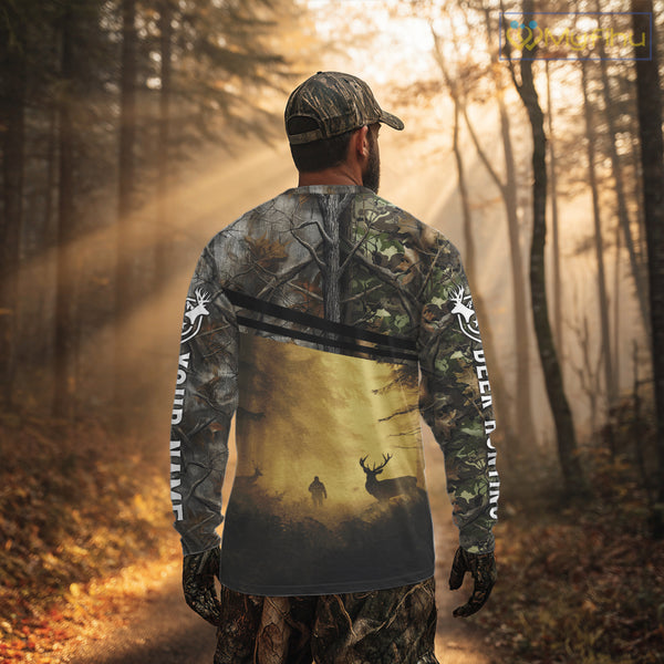 Whitetail Deer Hunting Custom Name Camouflage Shirt, Best for Hunting Season NBT286