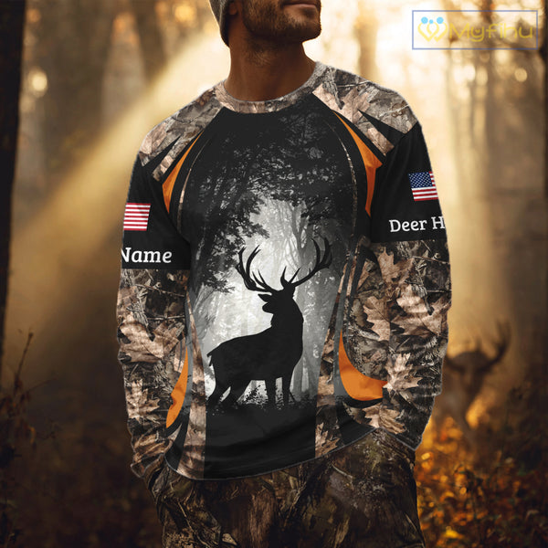 Deer Hunting Fall Forest Camo 3D All Over Printed Shirts, Deer Hunting Season, Hunting Clothes NBT233
