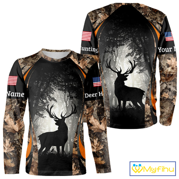 Deer Hunting Fall Forest Camo 3D All Over Printed Shirts, Deer Hunting Season, Hunting Clothes NBT233