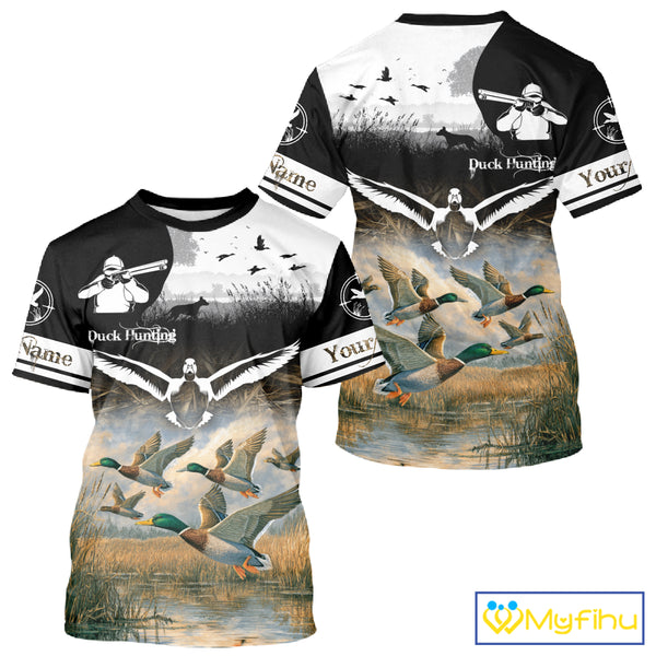 Personalized Duck Hunting Camo Waterfowl 3D All Over Printed Shirts, Hunting Gifts NBT145