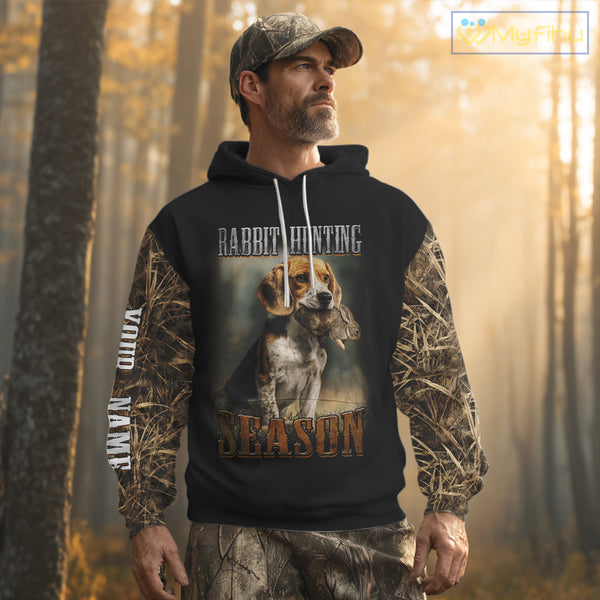 Rabbit Hunting Camouflage 3D Printing Custom Name Shirt, Rabbit Hunting Season NBT147