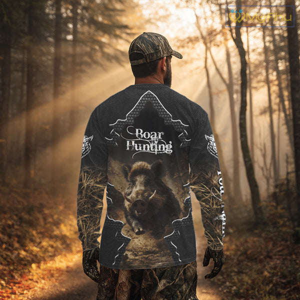 Personalized Wild Hog Hunting Camouflage 3D Shirts, Boar Gifts for Hunter NBT150
