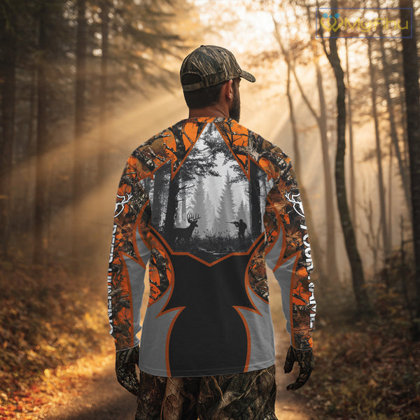 Whitetail Deer Hunting Orange Camouflage Full All-Over 3D for Men, Deer Hunting Gifts NBT242