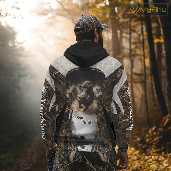 Beautiful Custom Camo Boar Hunting Shirt With Full All Over 3D Printing For Boar Hunters NBT162