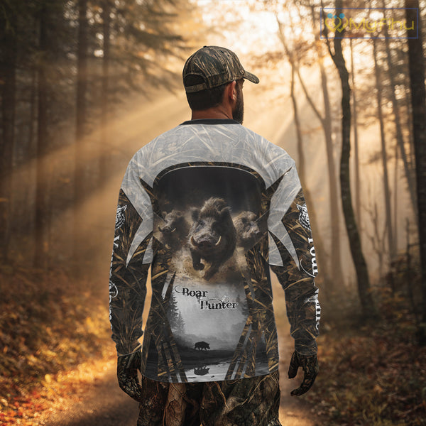 Beautiful Custom Camo Boar Hunting Shirt With Full All Over 3D Printing For Boar Hunters NBT162