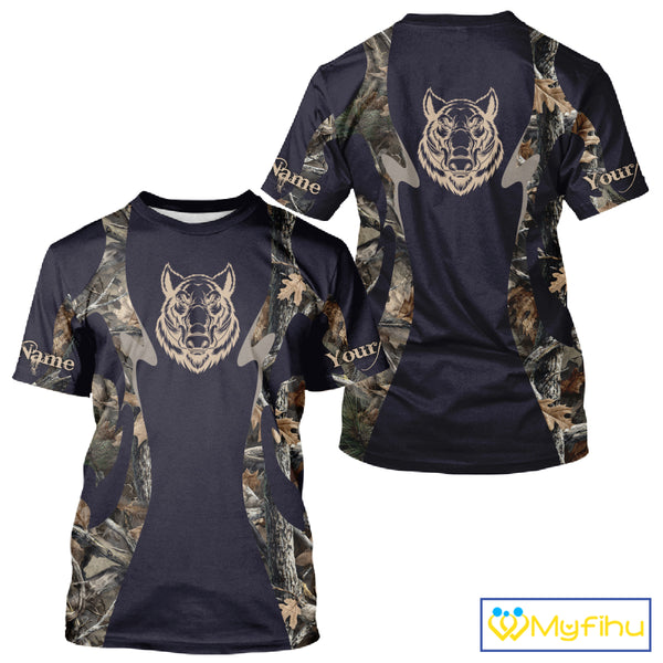 Best Wild Boar Hunting Camo Custom Name Shirts for Hunter, Gifts for Hunters NBT171