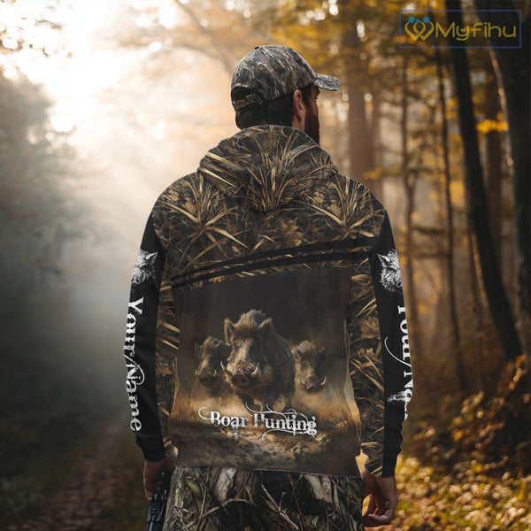 Wild Boar Hunting 3D Full Printing Personalized Camo Shirts for Boar Hunters, Boar Hunting Gifts NBT172