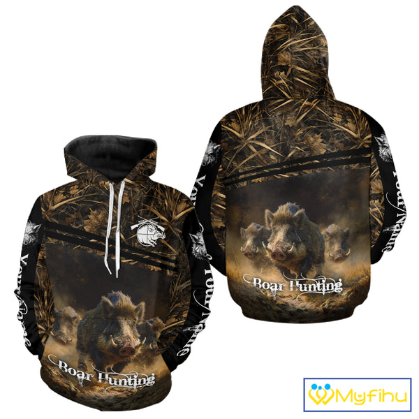 Wild Boar Hunting 3D Full Printing Personalized Camo Shirts for Boar Hunters, Boar Hunting Gifts NBT172