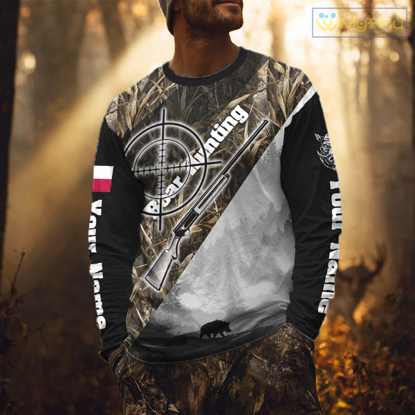 Wild Boar Hunting with Texas Flag and Scope 3D Custom Name Shirts, Boar Gifts for Hunters NBT173