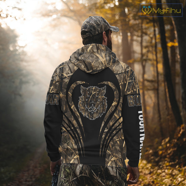 Boar Tattoo Hunting Shirt Custom Name 3D All Over Printed Shirt, Personalized Boar Shirt for Hunter NBT177