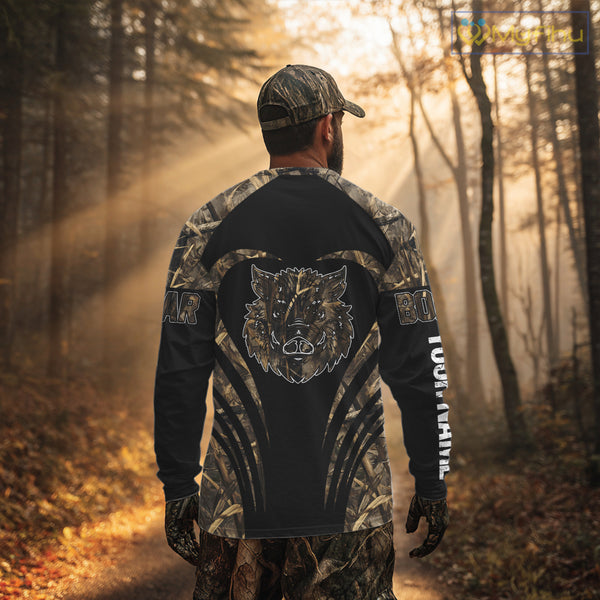 Boar Tattoo Hunting Shirt Custom Name 3D All Over Printed Shirt, Personalized Boar Shirt for Hunter NBT177