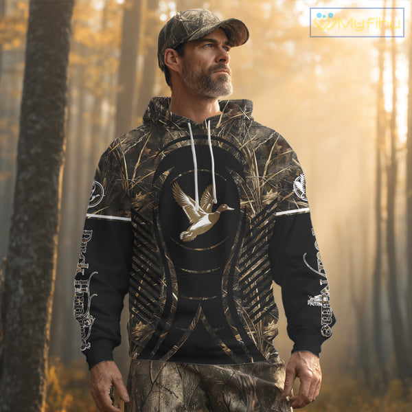Duck Hunting Camouflage 3D Printed Custom Name Shirts for Hunter, Duck Hunting Gifts NBT179