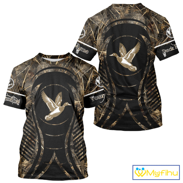Duck Hunting Camouflage 3D Printed Custom Name Shirts for Hunter, Duck Hunting Gifts NBT179