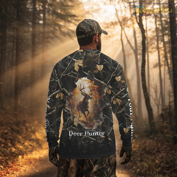 Personalized Whitetail Deer Hunting Camo 3D Print Custom Name Shirts, Hunting Gifts NBT85