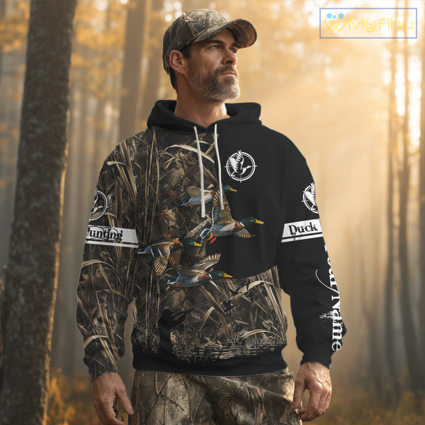 Mallard Duck Custom Camo 3D Hunting Shirts Best Hunting Clothes For Duck Hunting Season NBT264