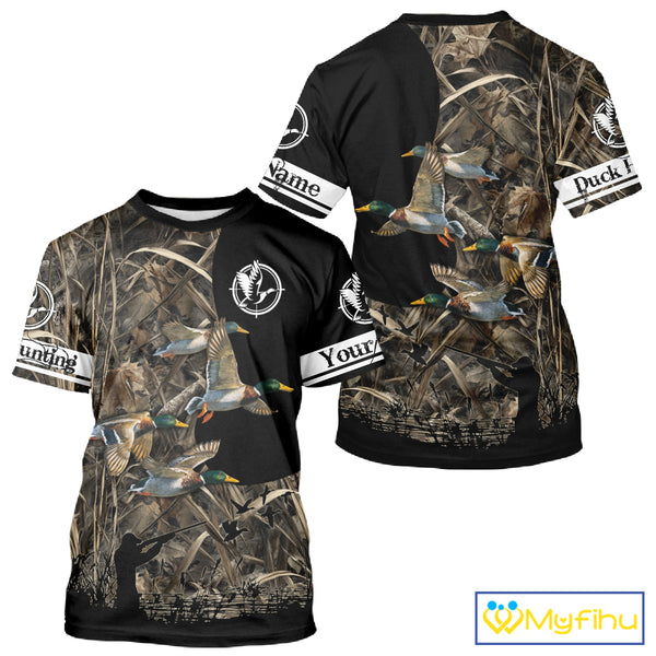 Mallard Duck Custom Camo 3D Hunting Shirts Best Hunting Clothes For Duck Hunting Season NBT264