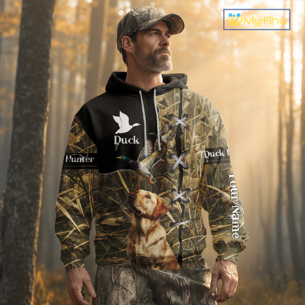Duck Hunting Labrador Retriever 3D All Over Printed Camouflage Shirts, Duck Hunting Clothes NBT106