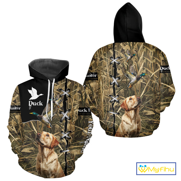 Duck Hunting Labrador Retriever 3D All Over Printed Camouflage Shirts, Duck Hunting Clothes NBT106