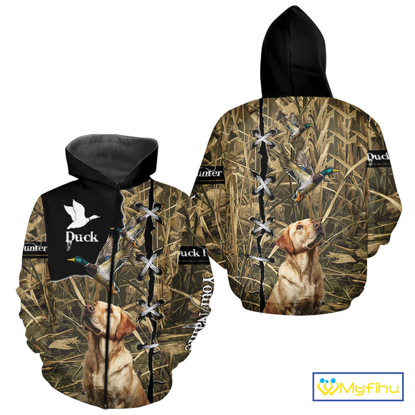 Duck Hunting Labrador Retriever 3D All Over Printed Camouflage Shirts, Duck Hunting Clothes NBT106