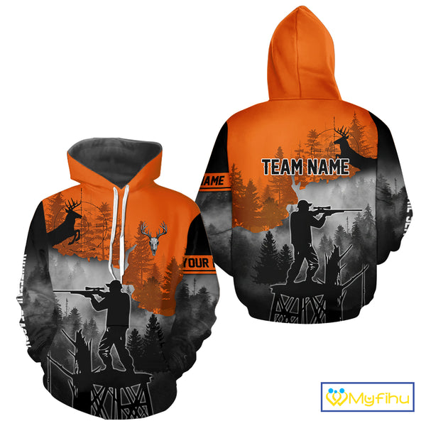 Beautiful Deer Hunting Burnt Orange Hoodie, Longsleeve Shirt, Perfect Hunting Gifts NBT09