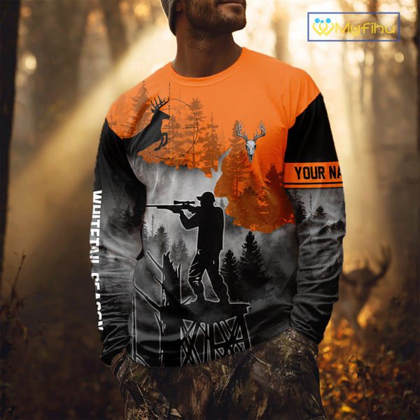 Beautiful Deer Hunting Burnt Orange Hoodie, Longsleeve Shirt, Perfect Hunting Gifts NBT09