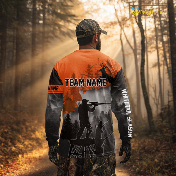 Beautiful Deer Hunting Burnt Orange Hoodie, Longsleeve Shirt, Perfect Hunting Gifts NBT09