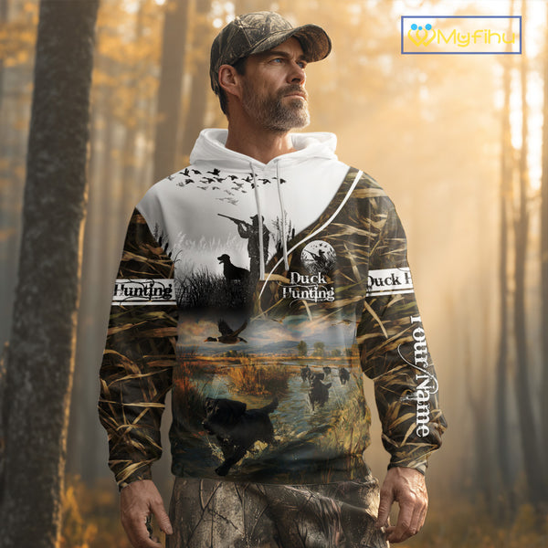 Custom Mallard Duck Hunting Camouflage 3D All Over Printing Shirts, Personalized Hunting Gifts NBT122