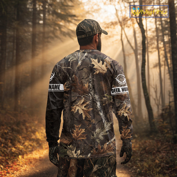 Personalized Whitetail Deer Hunting Fall Season Camo Printing Shirts Deer Hunting Gift Hoodie NBT323