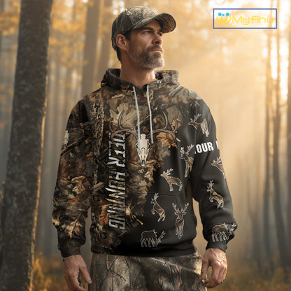 Personalized Camo Forest 3D Animal Deer Hunting Shirt Hunting Clothes For Season NBT330