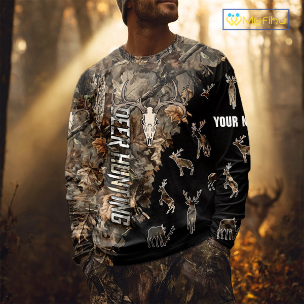 Personalized Camo Forest 3D Animal Deer Hunting Shirt Hunting Clothes For Season NBT330