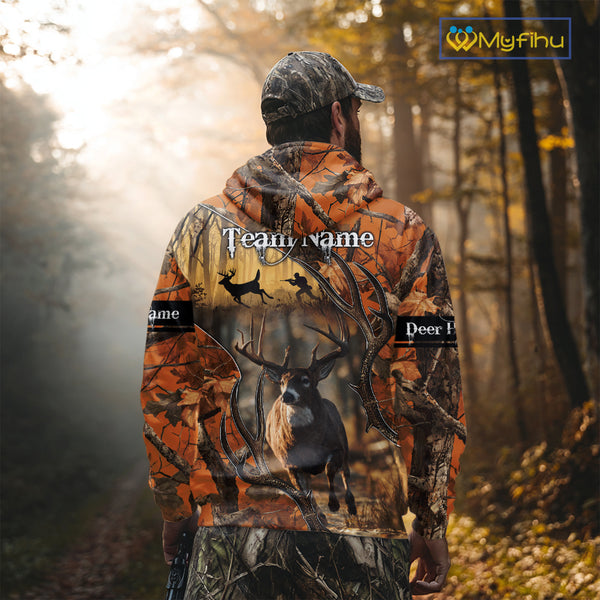 Fall Season Camo Whitetail Deer Hunting Shirt - Hunting Clothes for Men, Deer Hunting Gifts NBT31
