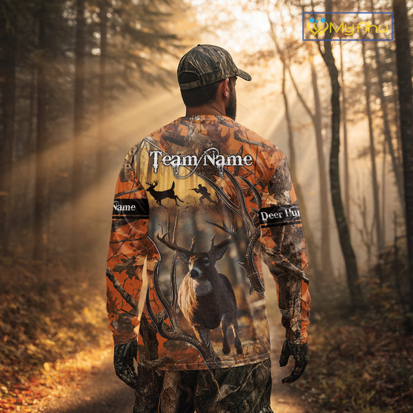 Fall Season Camo Whitetail Deer Hunting Shirt - Hunting Clothes for Men, Deer Hunting Gifts NBT31