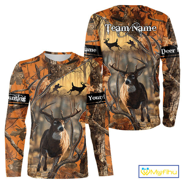 Fall Season Camo Whitetail Deer Hunting Shirt - Hunting Clothes for Men, Deer Hunting Gifts NBT31